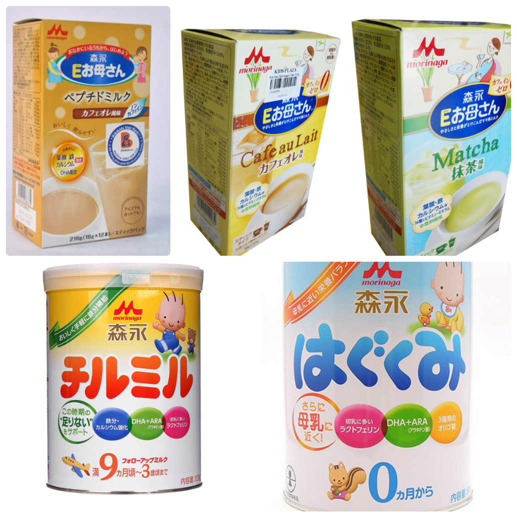 Sữa Morinaga bà bầu và sữa Morinaga số 0, số 9 cho bé