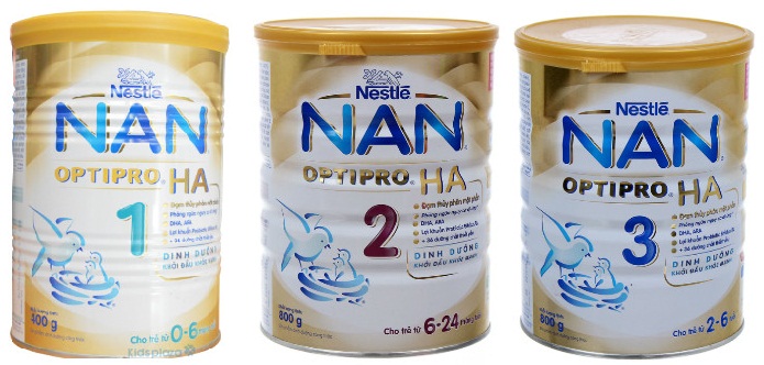 Các loại sữa Nan HA OPTIPRO 1, 2, 3