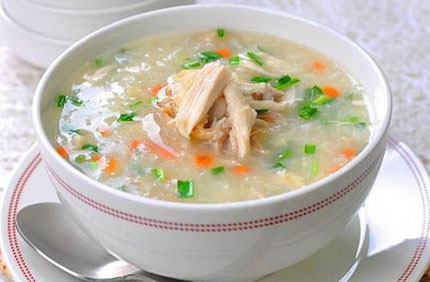 Cháo gà gạo nếp bổ dưỡng cho bà bầu