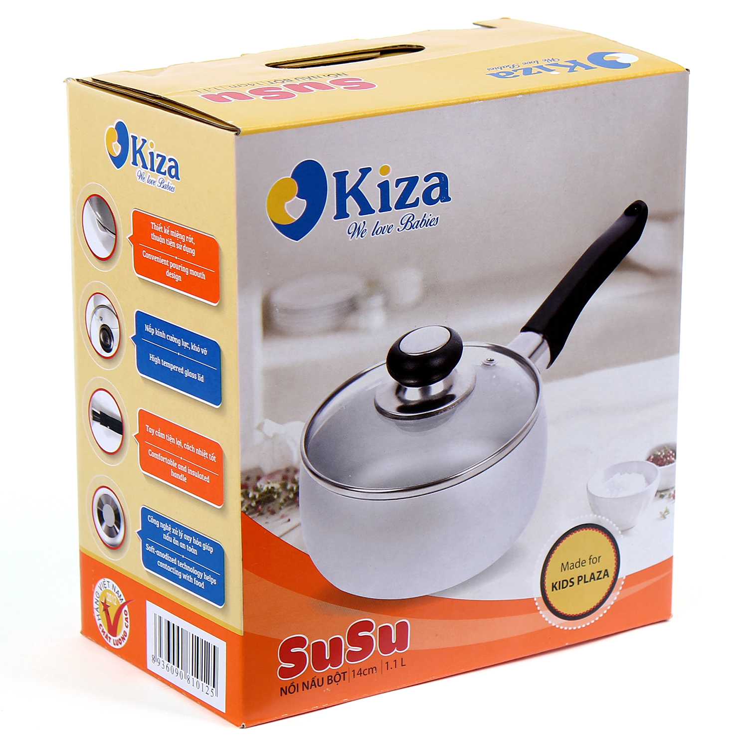 Nồi nấu cháo, bột cho bé SuSu Kiza vệ sinh dễ dàng