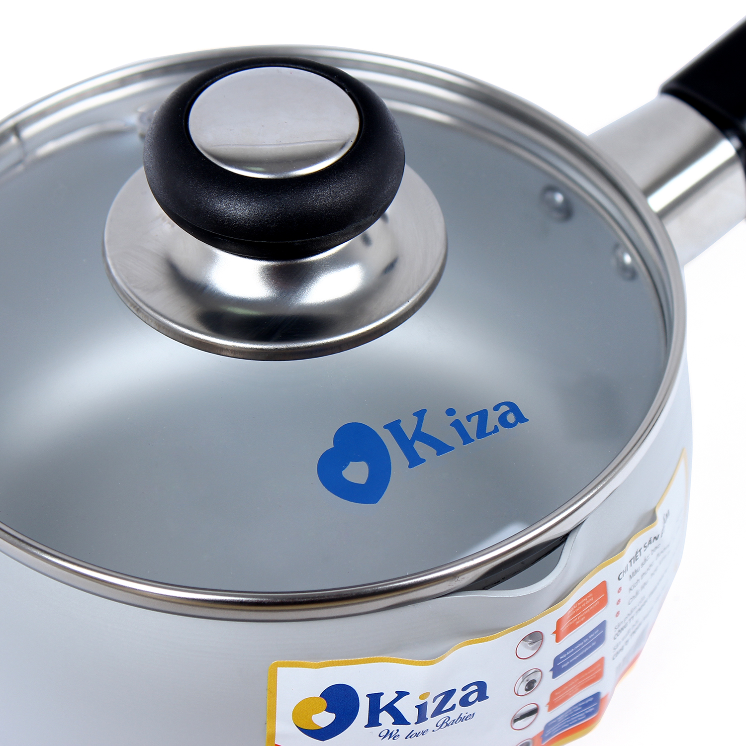 Nồi nấu cháo, bột cho bé SuSu Kiza nắp vung bọc nhựa