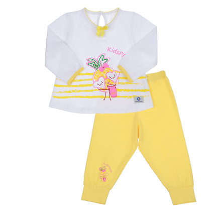 Bộ quần áo bé gái KidsPlaza in quả thơm vàng TT20T 5Y - Kids Plaza