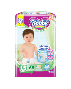 Bỉm - Tã quần Bobby size L 68 miếng (cho bé 9 - 13kg)