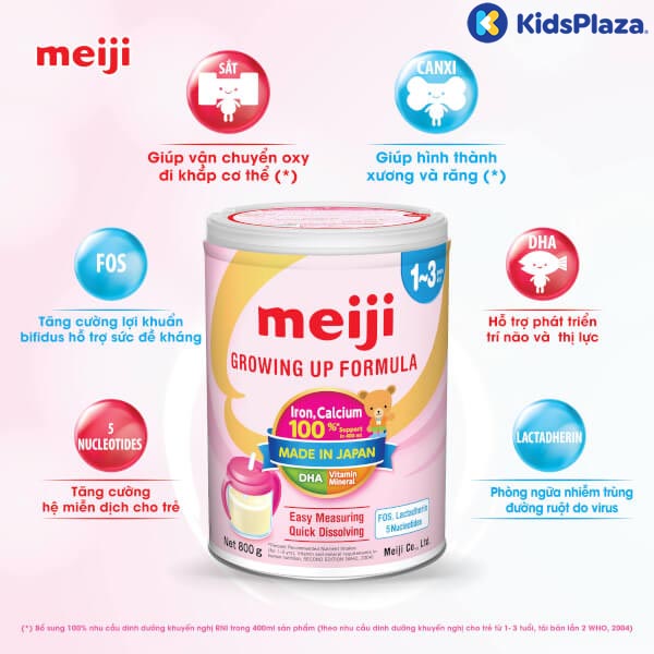 sữa meiji growing up formula 800g cho bé sự phát triển toàn diện