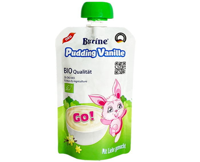 Pudding Burine Organic vị Vani 95g cho bé trên 6 tháng tuổi
