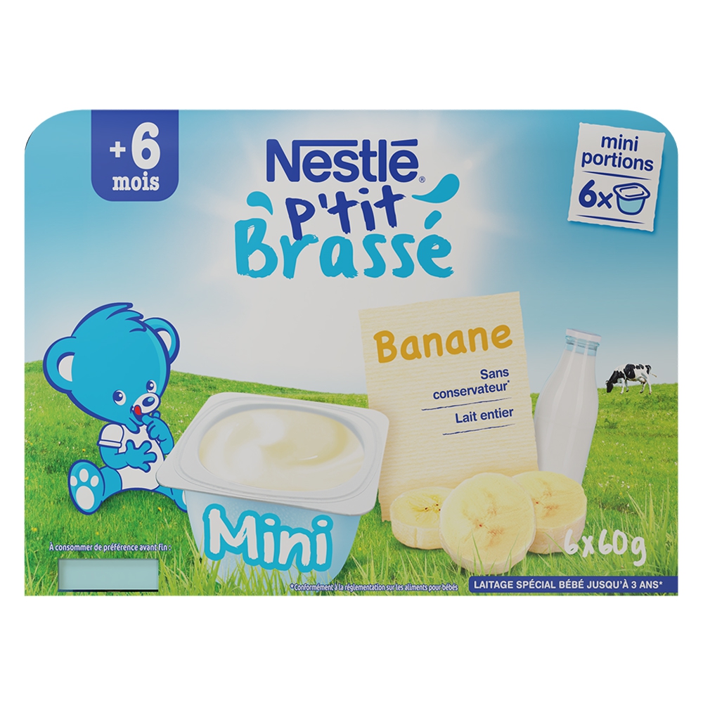 Công dụng sữa chua nguội Nestlé P'tit Brasse vị chuối (lốc 6x60g)