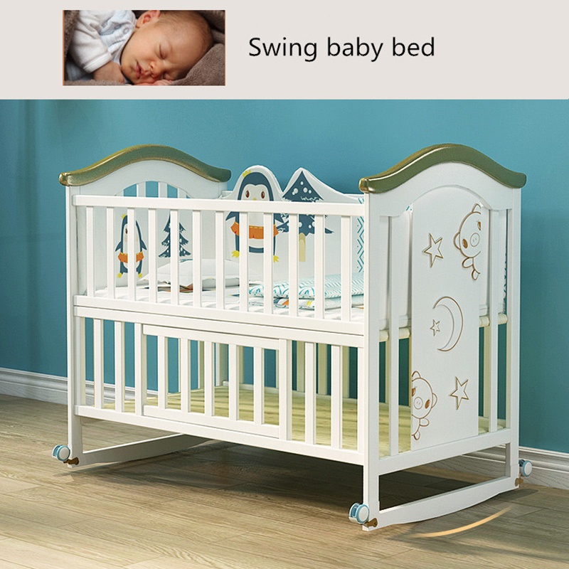Set giường cũi gỗ cho bé MBVT''S 4in1 White Lux 5 set giuong cui go cho be kidsplaza 4in1 white lux 716b 3