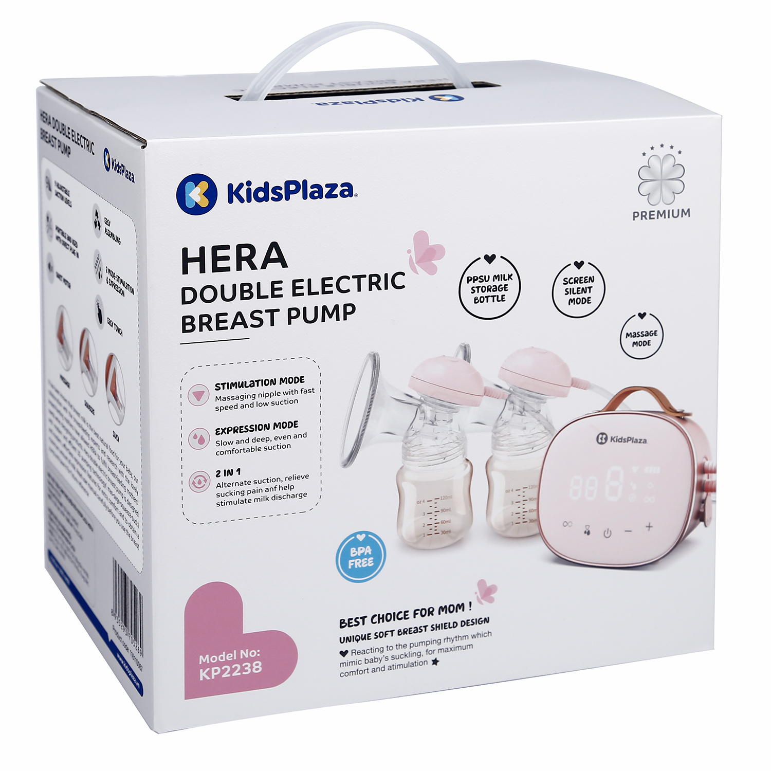 Máy hút sữa cảm ứng điện đôi KidsPlaza Hera dễ sử dụng