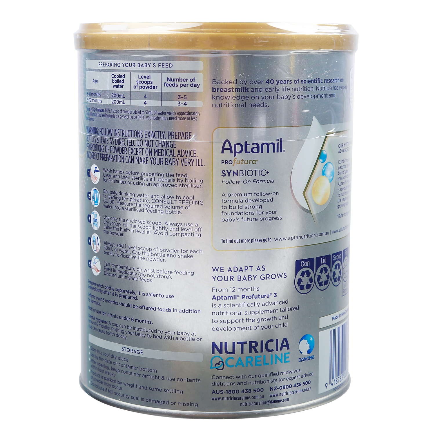 Thành phần sữa aptamil úc số 2