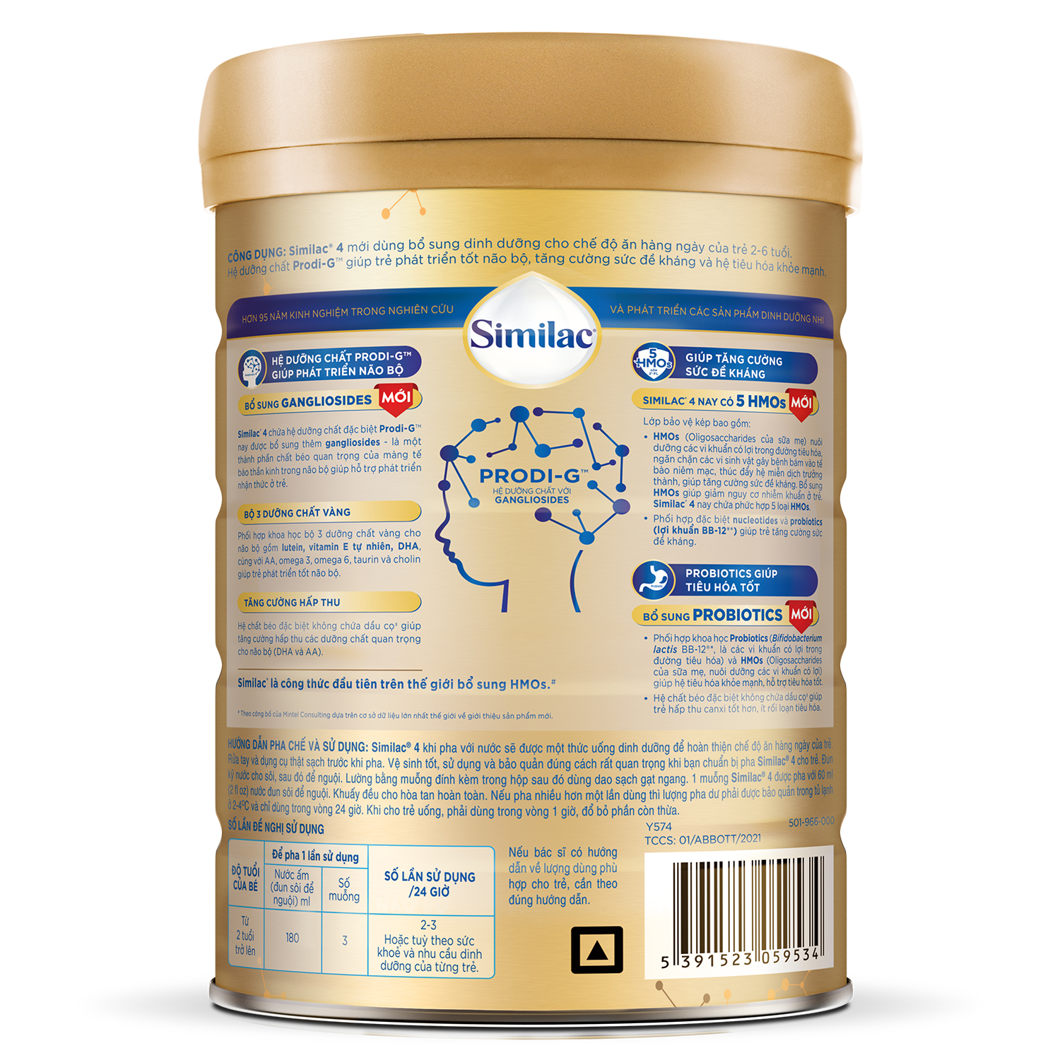Cách pha sữa bột Similac Prodi-G & 5HMO số 4 900g (cho bé 2-6 tuổi)