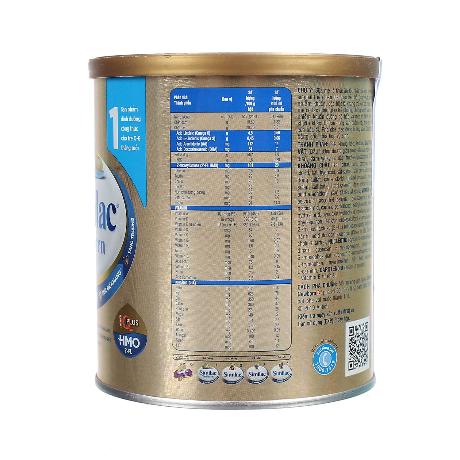 Sữa Similac IQ HMO Gold Lable Newborn 400g (0-6 tháng)