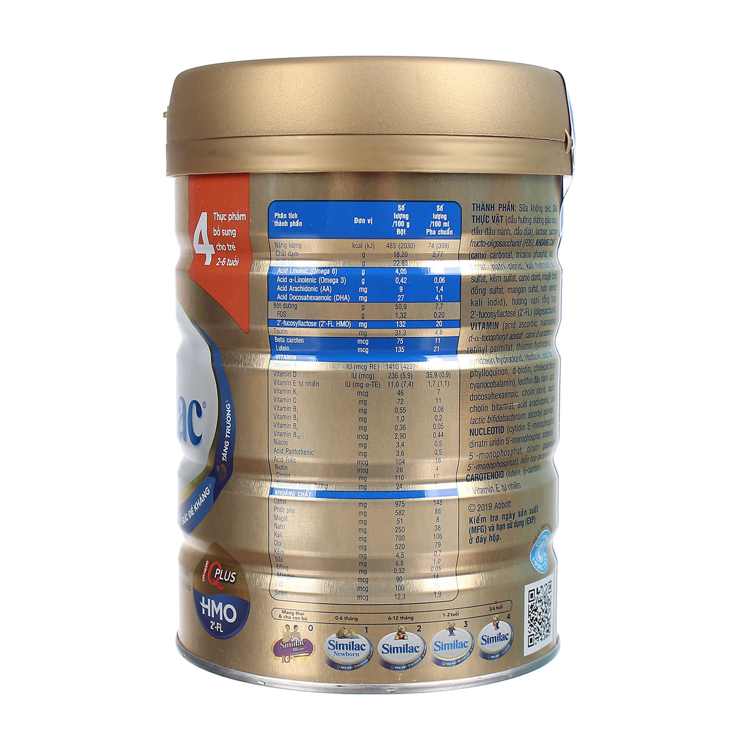 Sữa Similac IQ HMO Gold Lable số 4 900g