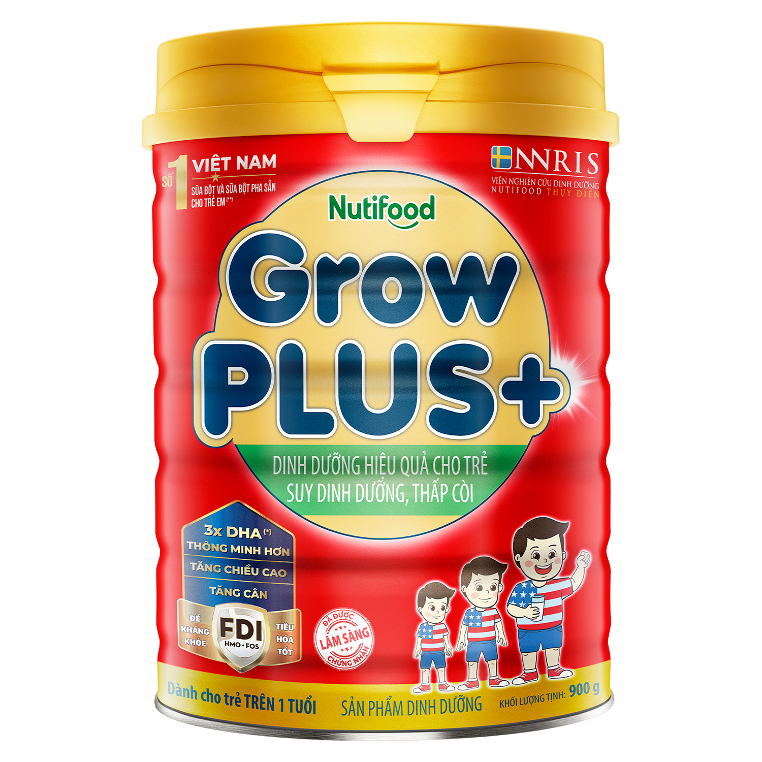 Sữa Grow Plus đỏ 900g hỗ trợ quá trình phát triển và tăng trưởng của trẻ 